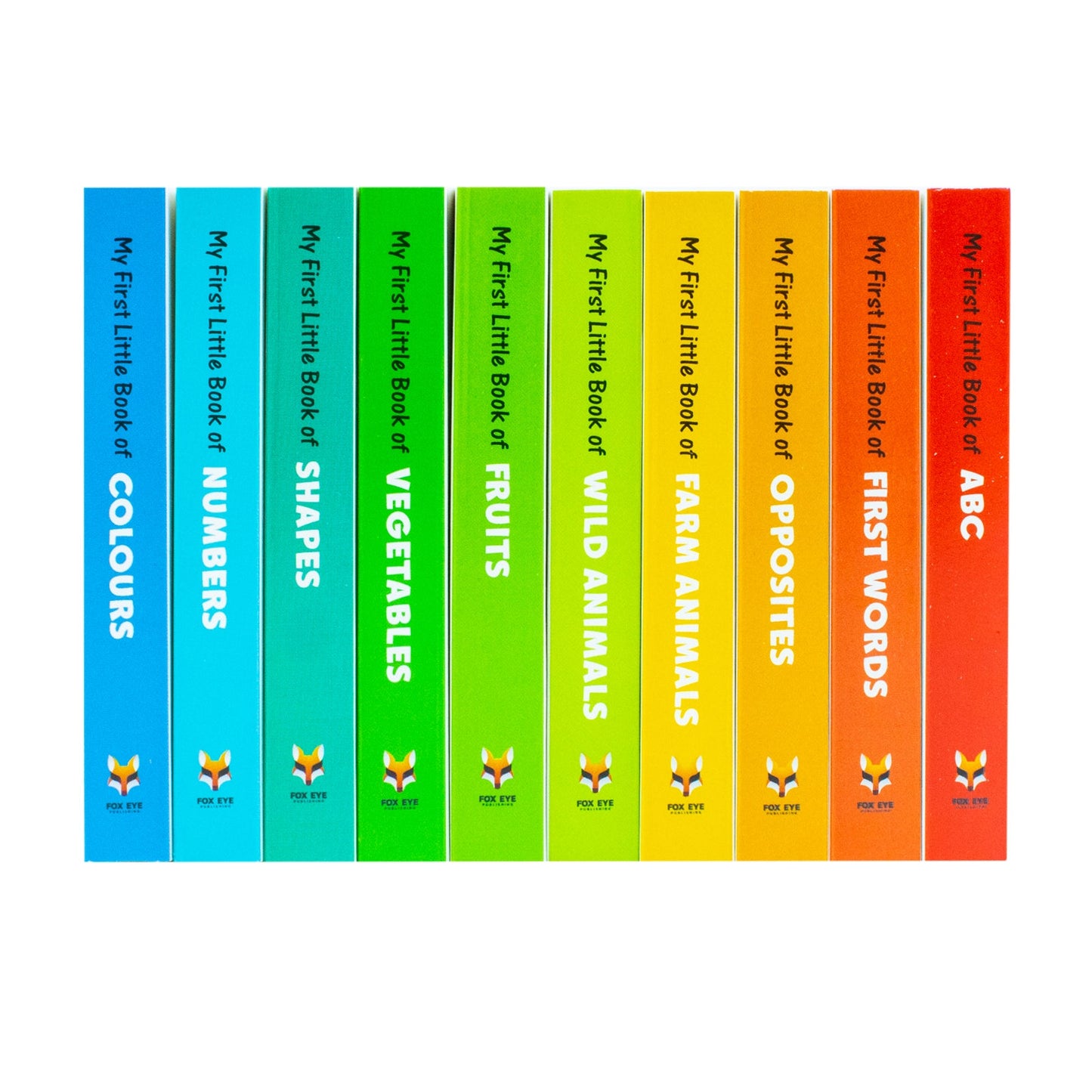 My First Little Library 10 Books Set Collection: (ABC, Shapes, Numbers, First Words, Opposites, Wild Animals, Fruits, Vegetables, Fram Animals, Colours)