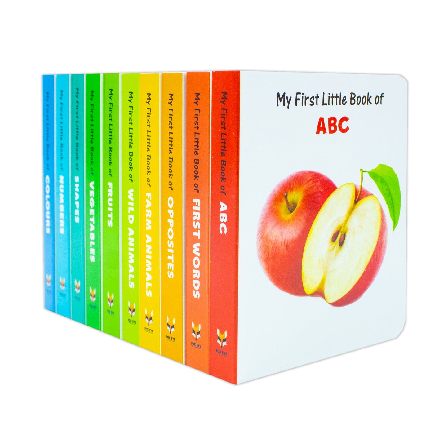 My First Little Library 10 Books Set Collection: (ABC, Shapes, Numbers, First Words, Opposites, Wild Animals, Fruits, Vegetables, Fram Animals, Colours)