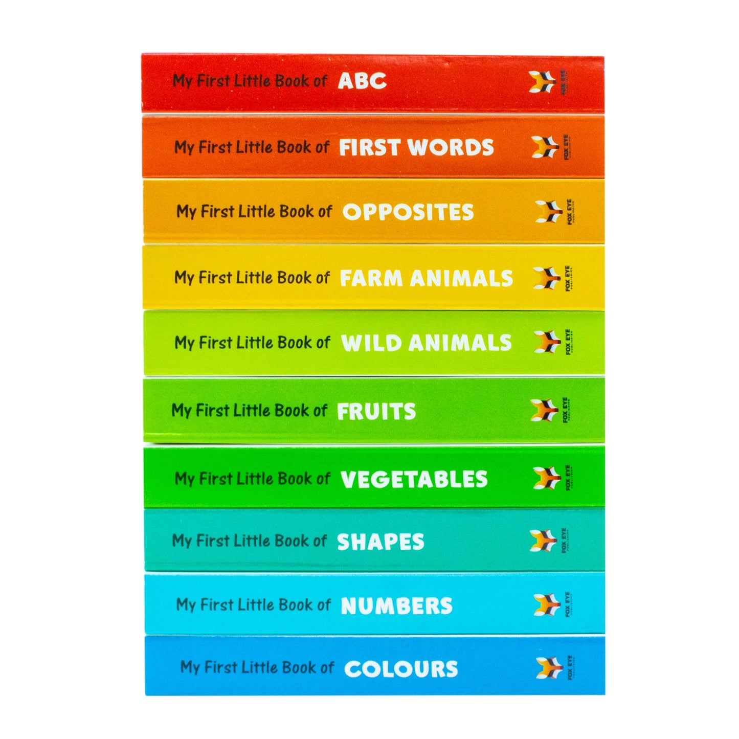My First Little Library 10 Books Set Collection: (ABC, Shapes, Numbers, First Words, Opposites, Wild Animals, Fruits, Vegetables, Fram Animals, Colours)