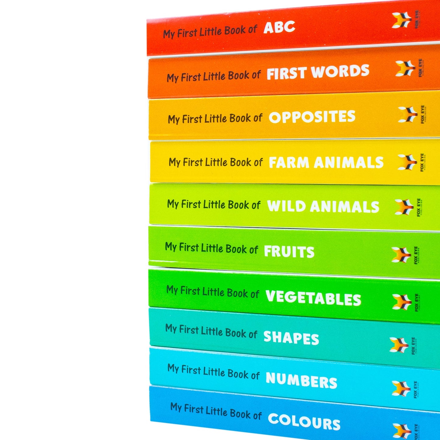 My First Little Library 10 Books Set Collection: (ABC, Shapes, Numbers, First Words, Opposites, Wild Animals, Fruits, Vegetables, Fram Animals, Colours)