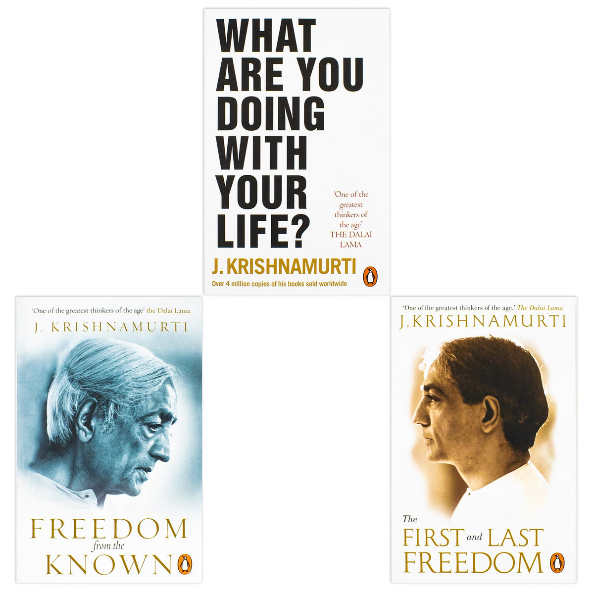 J Krishnamurti Finding Inner Freedom 3 Books Collection Set (Freedom from the Known, The First and Last Freedom, What Are You Doing With Your Life?)