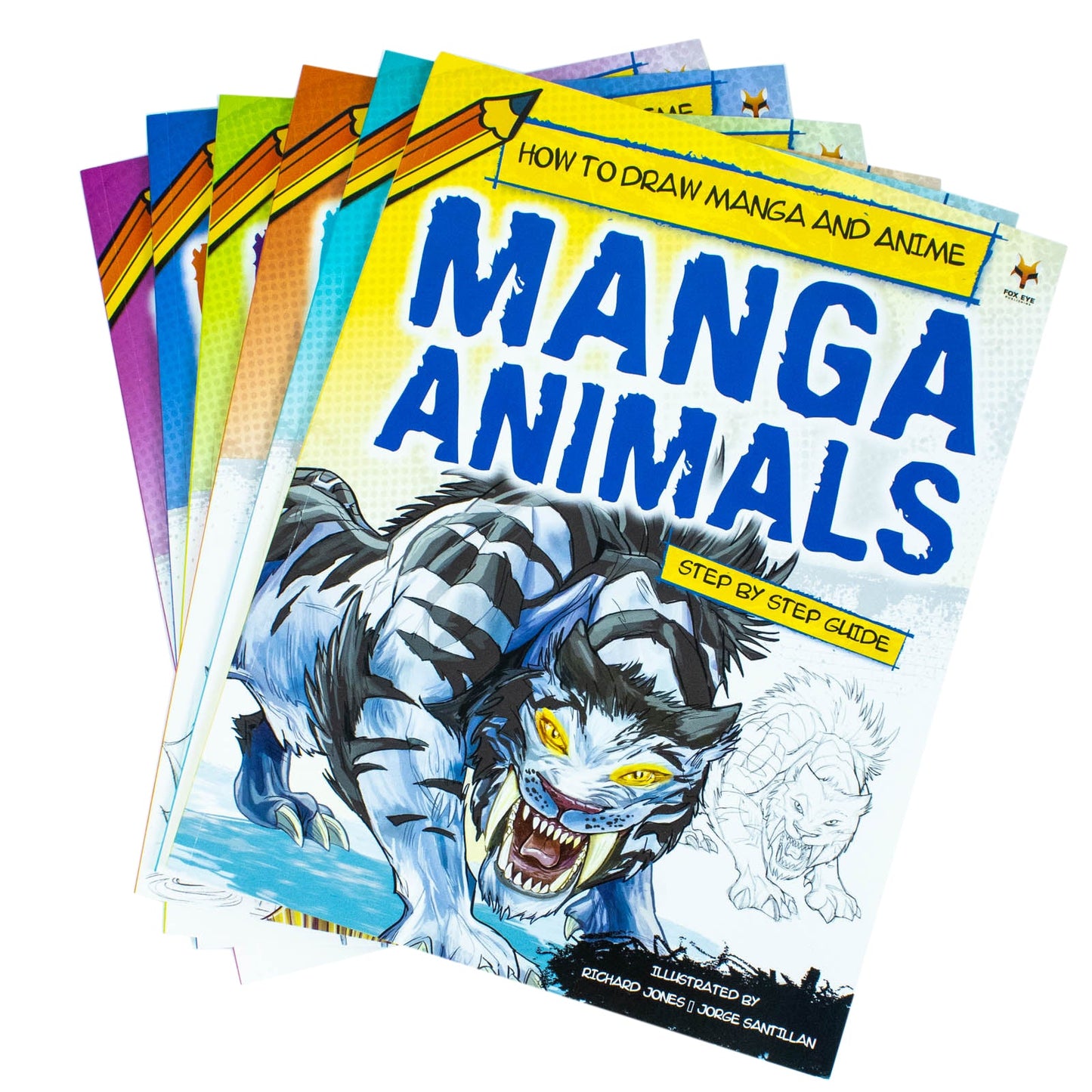 Step By Step Guide How To Draw Manga and Anime For Beginners 6 Books Set Collection: (Animals, Dinosaurs, Dragons, Matiral Arts Figures, Monsters, Superheroes)