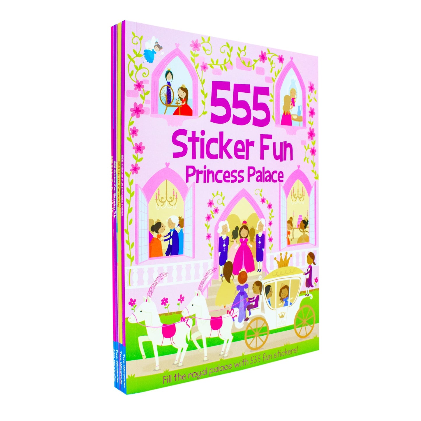 Sticker Dress Up 4 Activity Book Collection Set with Over 555 Fun Stickers Each, Explore Fashion Shopping, Holiday, Princess Palace & Wedding Themes