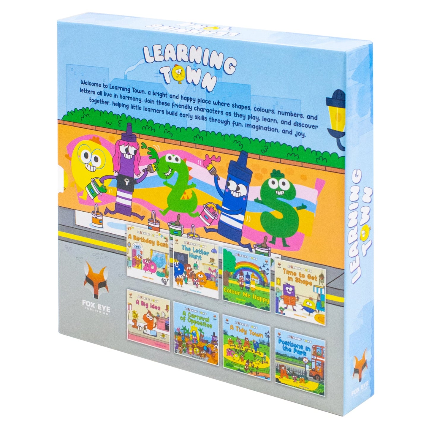 Learning Town 8 Book Set By Jessica Wren (A Birthday Bash,The Letter Hunt,Colour Me Happy,Time To Get In Space And More)