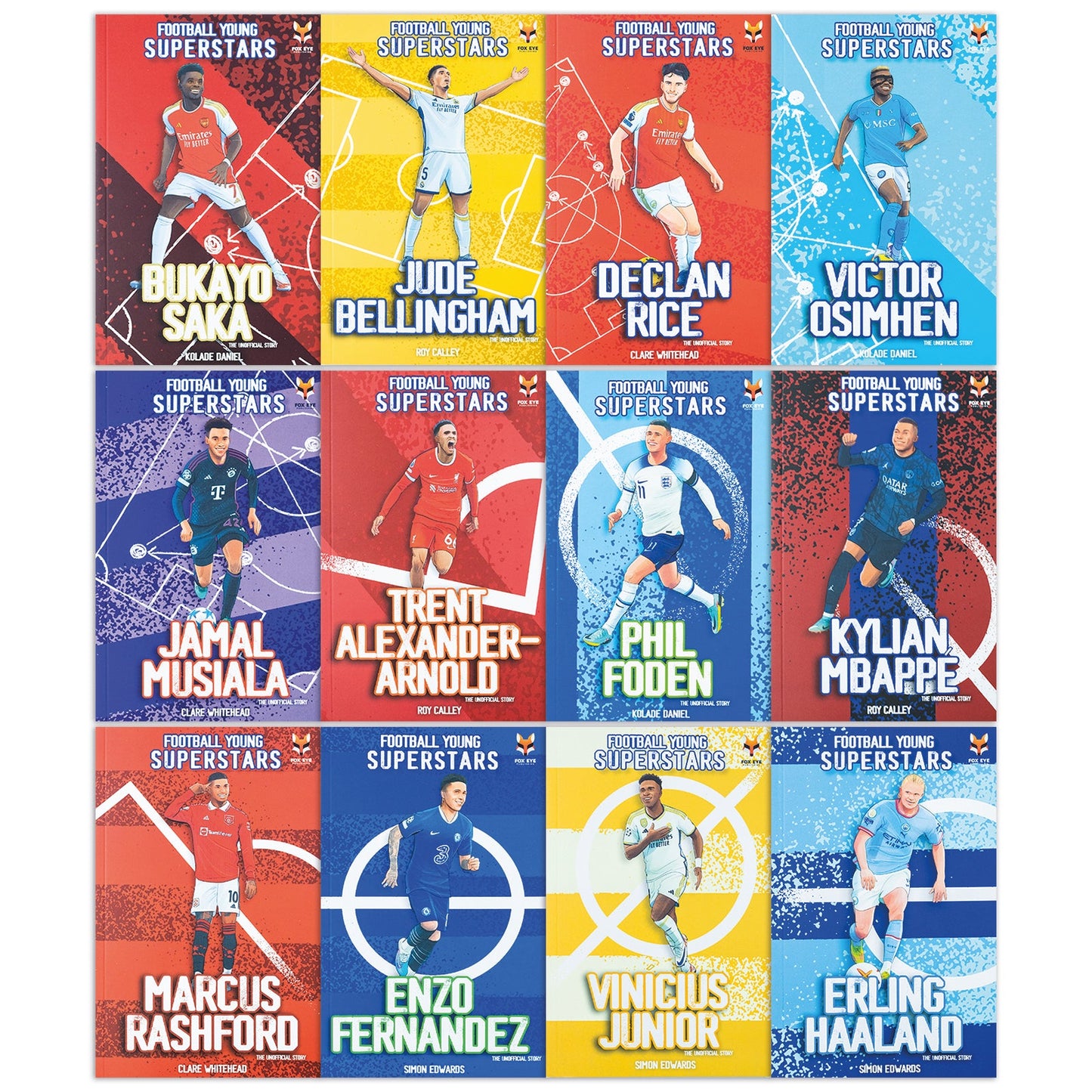 Football Young Superstars 12 Books Box Set (Jude Bellingham, Marcus Rashford, Phil Foden, Bukayo Saka, Kylian Mbappe)